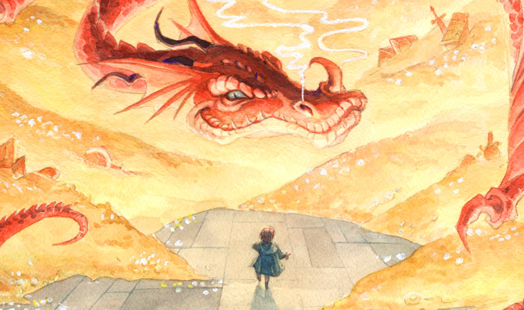 760x449 Shelly Chen Illustration - The Hobbit Watercolor