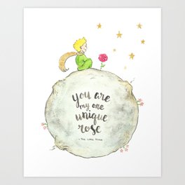 264x264 The Little Prince Art Prints Society6 - The Little Prince Watercolor