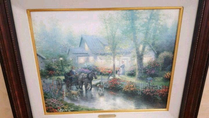 721x407 Used Thomas Kinkade Sunday Outing - Thomas Kinkade Watercolor