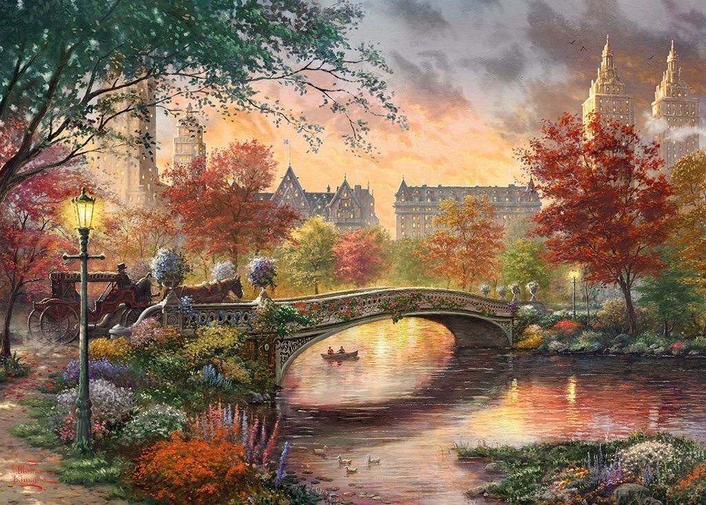 1024x732 Autumn In New York - Thomas Kinkade Watercolor