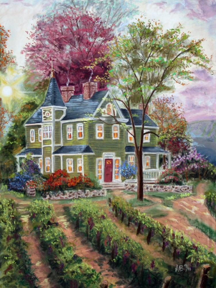 751x1000 Beauty In Art And Life Thomas Kinkade Reproduction In Pastel - Thomas Kinkade Watercolor