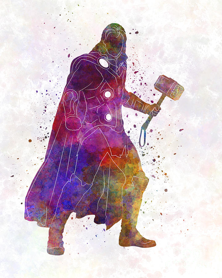 720x900 Thor 01 In Watercolor Painting By Pablo Romero - Thor Watercolor