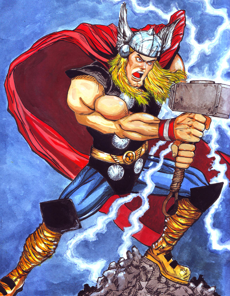 788x1015 Thor Watercolor By Deemonhunter360 - Thor Watercolor