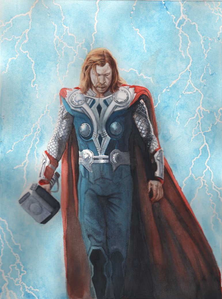 771x1037 Thor Watercolor Commission Finish By Josephlsilver - Thor Watercolor