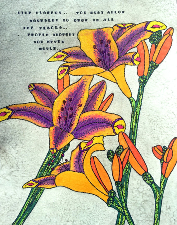 570x726 Lily Watercolor Painting Flower Watercolor Tiger Lily - Tiger Lily Watercolor