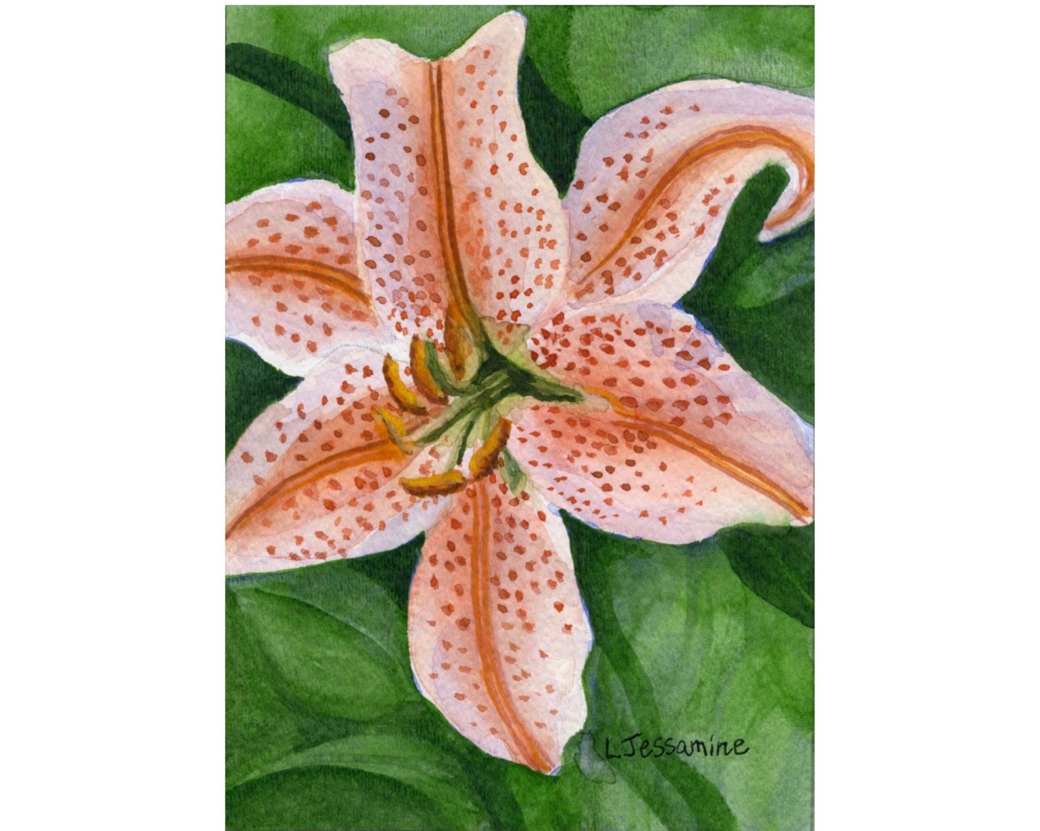 1500x1199 Tiger Lily Painting, Flower Painting, Floral Art, Watercolor - Tiger Lily Watercolor