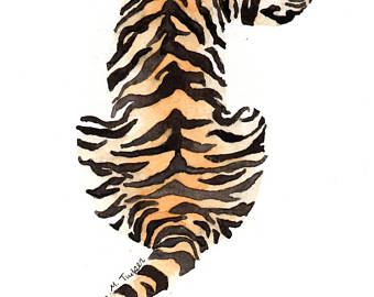 340x270 Tiger Watercolor Etsy - Tiger Watercolor
