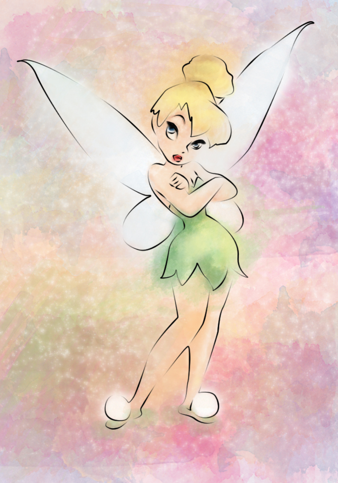 672x960 Tinkerbell Watercolor By Lizziefresh - Tinkerbell Watercolor