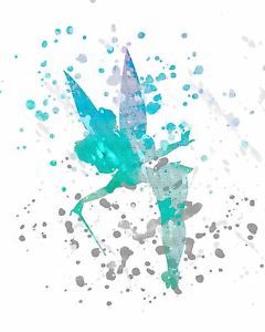 240x300 Watercolor Pop Art Print Tinkerbell From Peter Pan Movie Story - Tinkerbell Watercolor