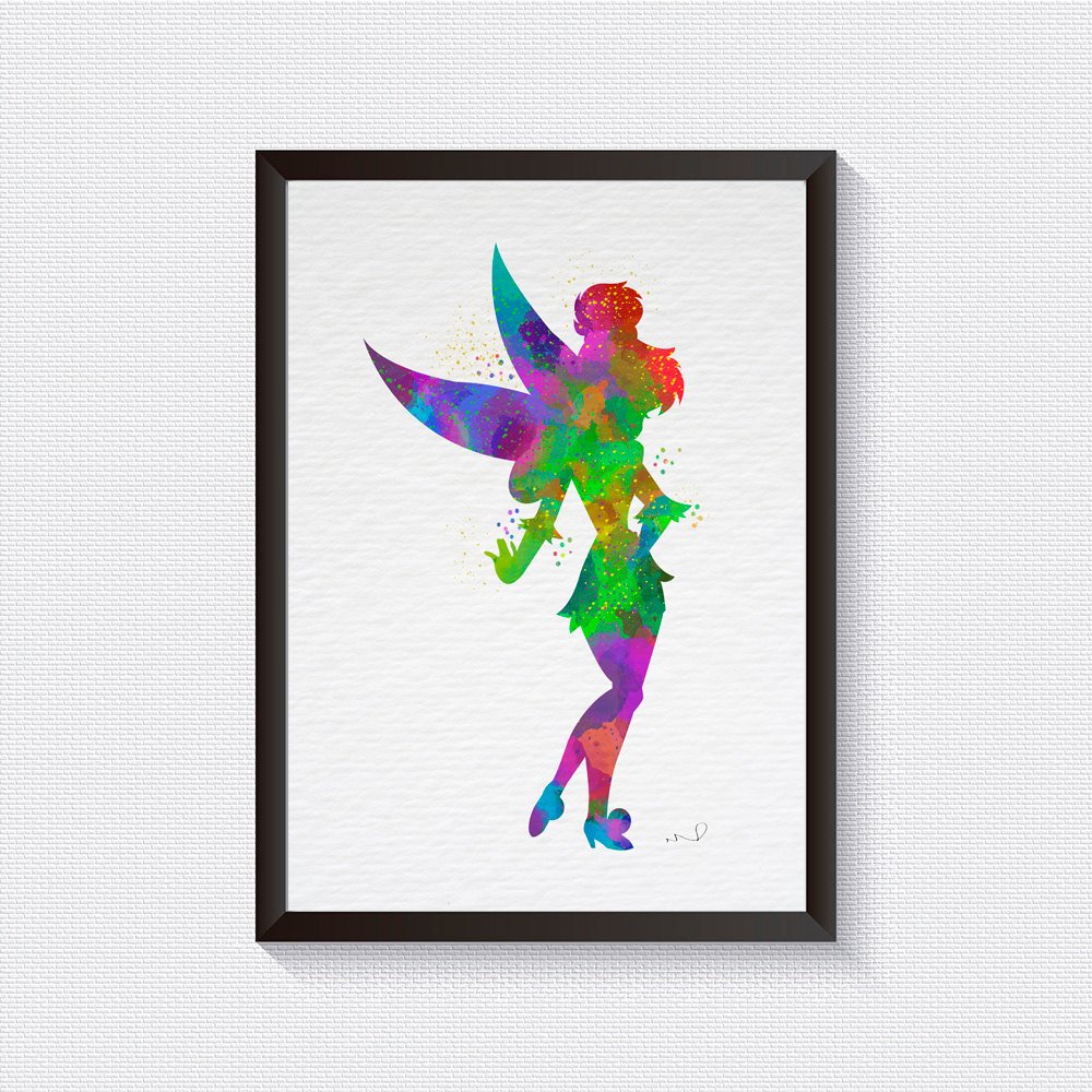 1000x1000 Disney Watercolor Tinkerbell Print, Tinkerbell Art Print - Tinkerbell Watercolor