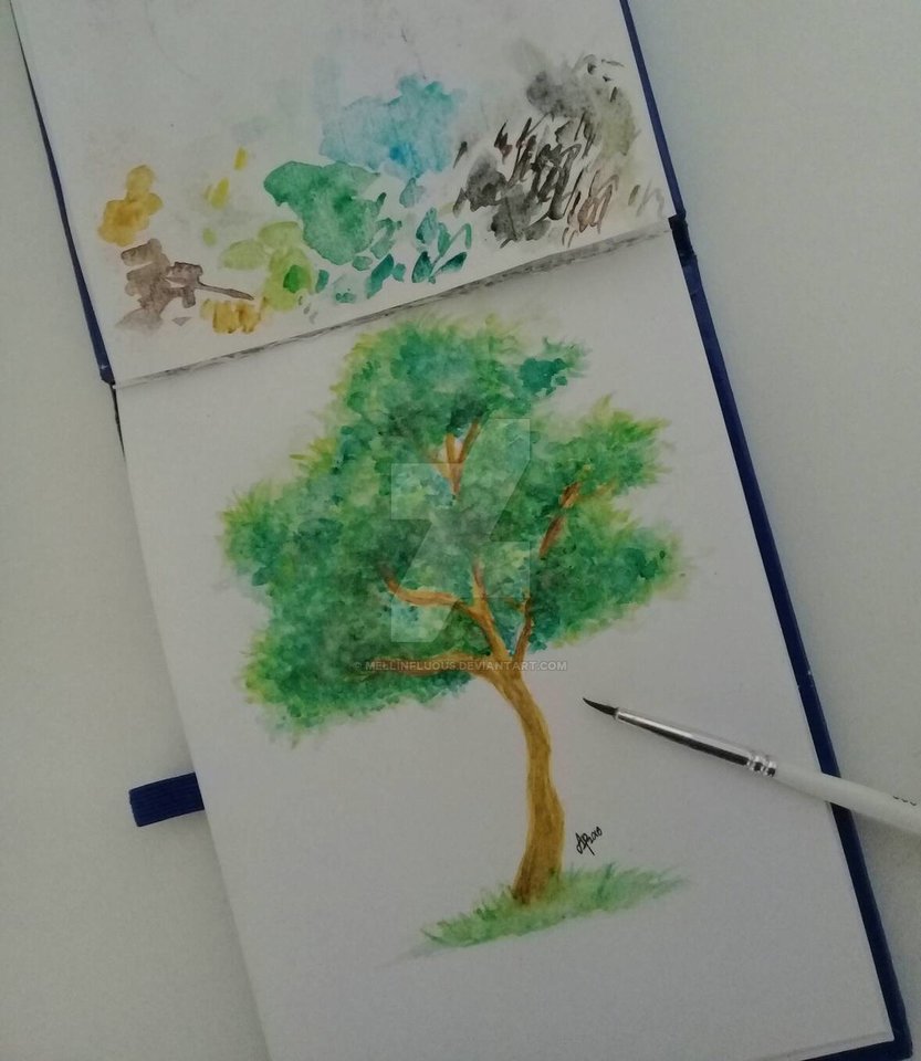 833x960 Tiny Watercolor Tree By Mellinfluous - Tiny Watercolor