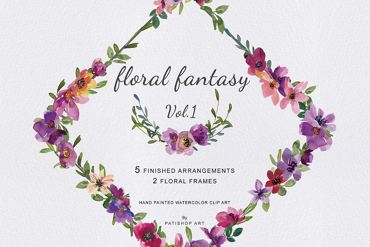 1200x800 Watercolor Red Pink And Purple Tiny Flo Design Bundles - Tiny Watercolor