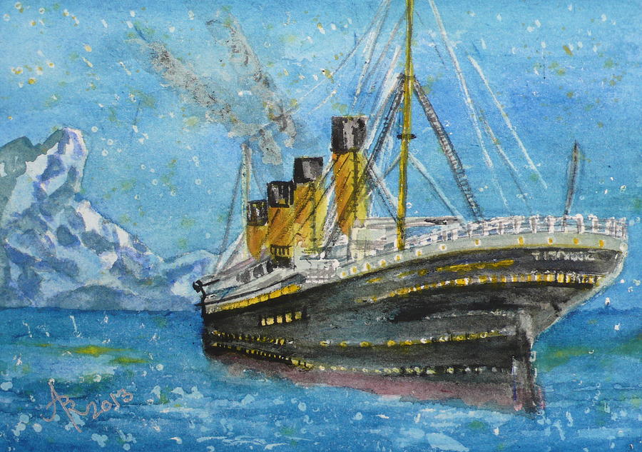 900x633 Titanic Watercolor Study Painting By Anna Ruzsan - Titanic Watercolor
