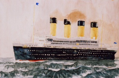 380x250 Titanic Ship Watercolour Painting Techniques - Titanic Watercolor
