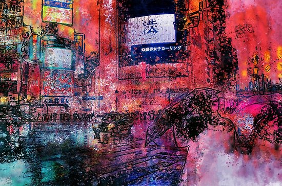 550x364 Retro Watercolor Tokyo - Tokyo Watercolor