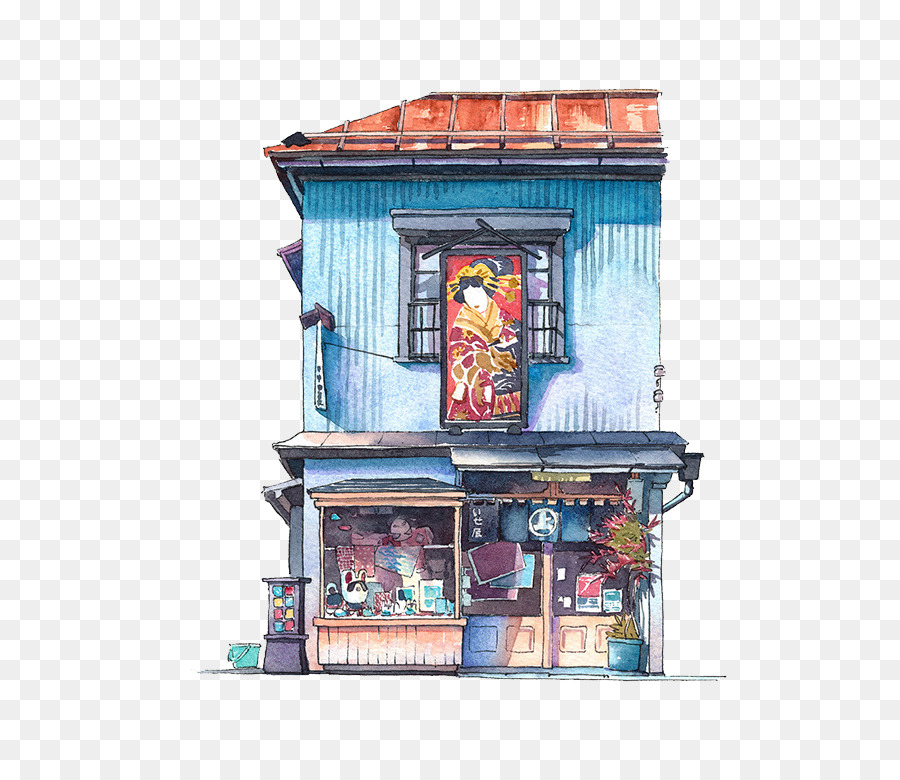 900x780 Tokyo Watercolor Painting Illustrator Artist Illustration - Tokyo Watercolor