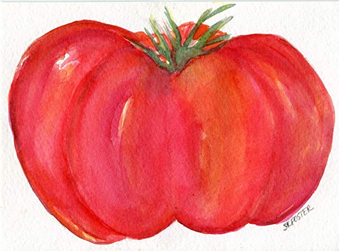 674x500 Original Tomato Watercolor Painting 8 X 10 Handmade - Tomato Watercolor