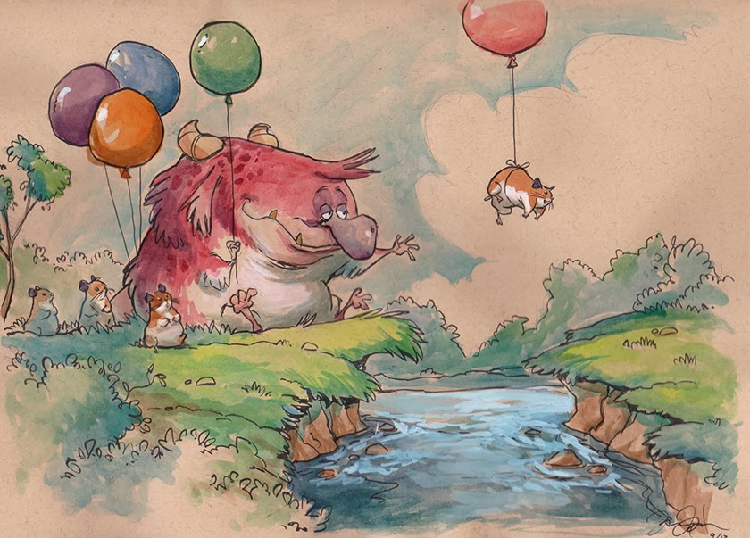 840x603 The Art Of Danny Beck October 2013 - Toned Watercolor Paper