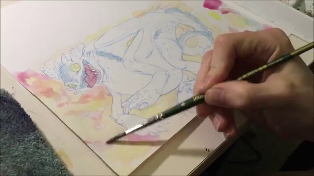 1280x720 Toothless Watercolor Painting Process - Toothless Watercolor