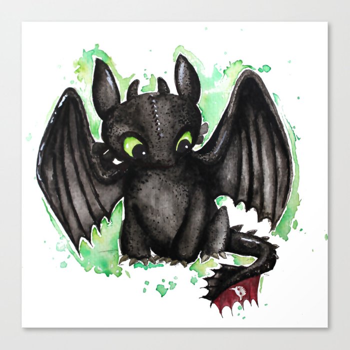 700x700 Toothless Watercolor Canvas Print By Ferntasticart Society6 - Toothless Watercolor