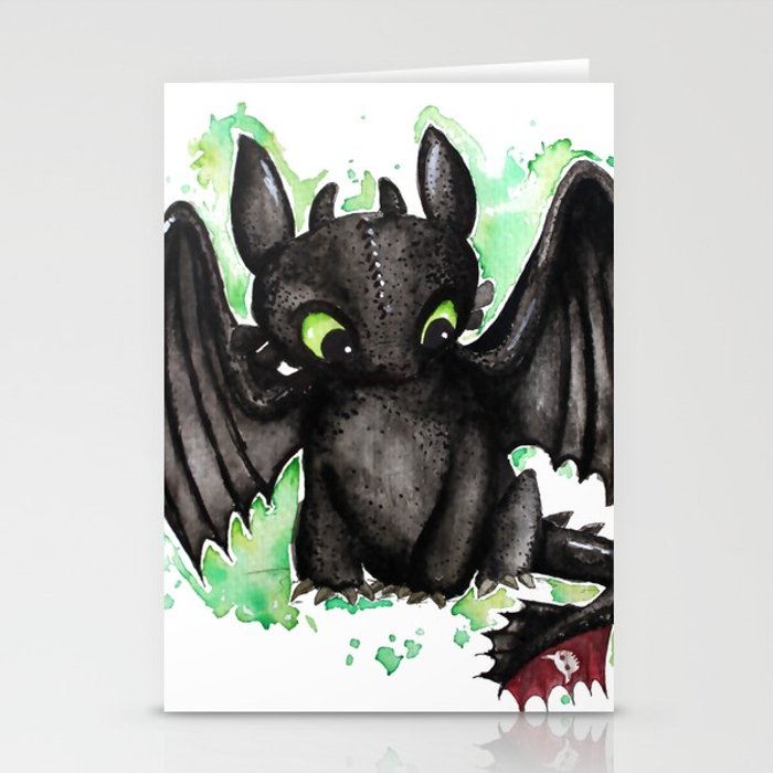 700x700 Toothless Watercolor Stationery Cards By Ferntasticart Society6 - Toothless Watercolor