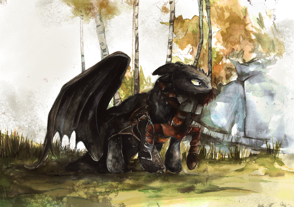 1024x724 Toothless Watercolour By Dreamsoffools - Toothless Watercolor
