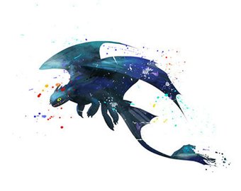 340x270 Toothless Painting Etsy - Toothless Watercolor