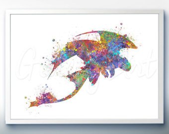 340x270 Toothless Watercolor Etsy - Toothless Watercolor