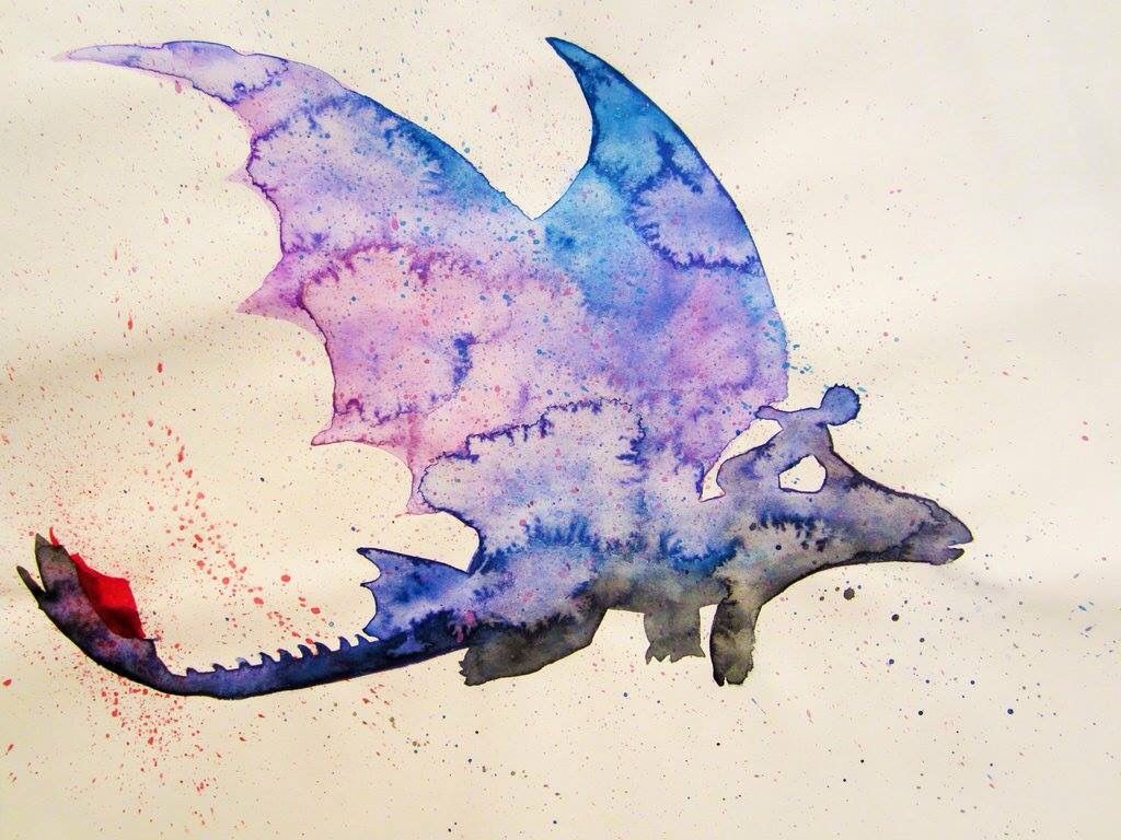 1024x768 Hiccup And Toothless Watercolour ! How To Train Your Dragon - Toothless Watercolor