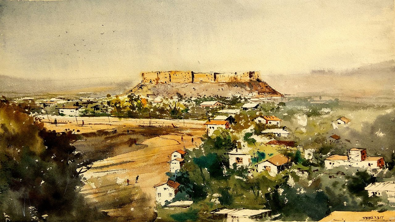 1280x720 How To Paint A Simple Landscape In Watercolor Top View - Top Watercolor