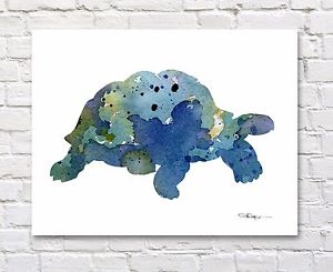 300x245 Tortoise Contemporary Watercolor Abstract Art Print By Artist Djr - Tortoise Watercolor