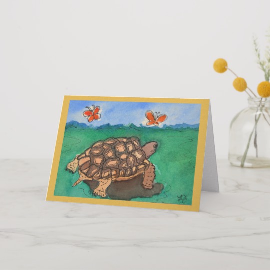 540x540 Desert Tortoise Watercolor Painting Greeting Card - Tortoise Watercolor