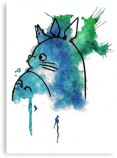 410x550 Studio Ghibli Totoro Watercolour Canvas Prints By Joy Doodle - Totoro Watercolor