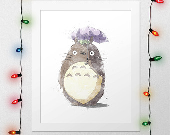 340x270 Totoro Watercolor Etsy - Totoro Watercolor