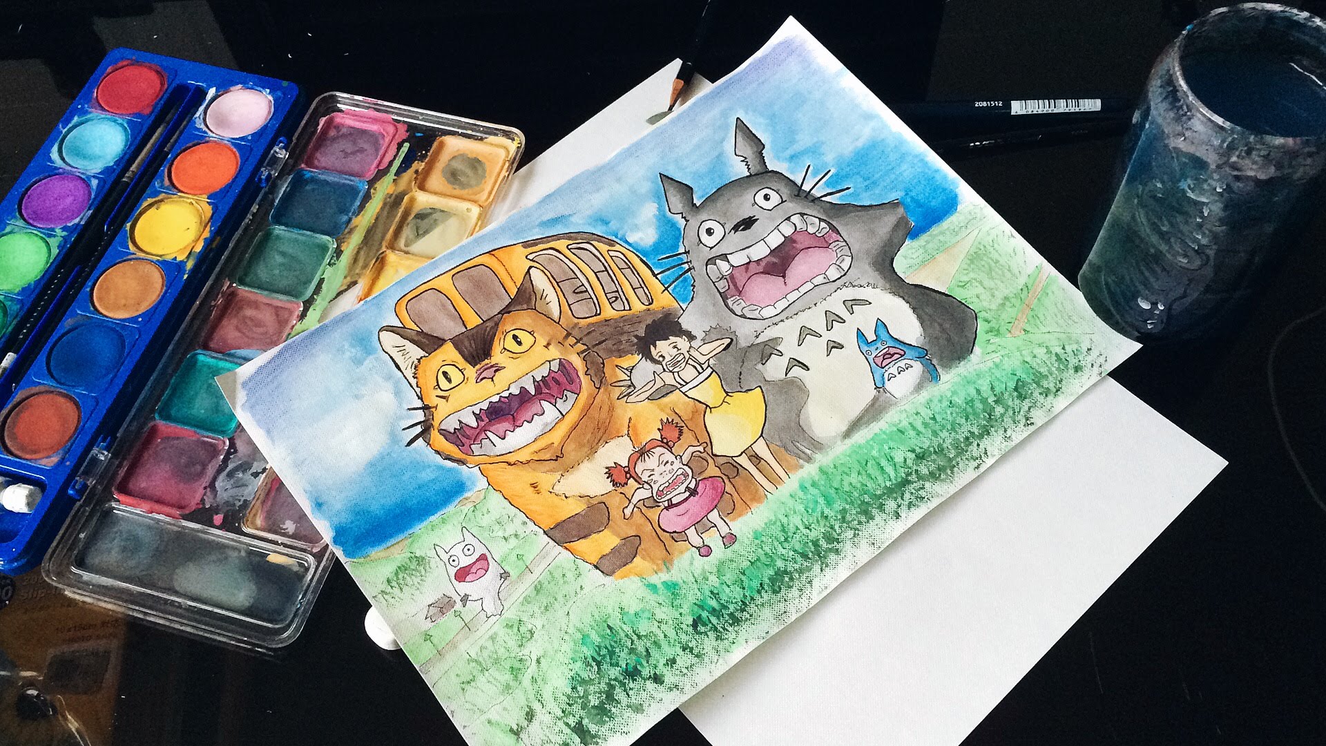 1920x1080 Totoro Watercolor Painting - Totoro Watercolor