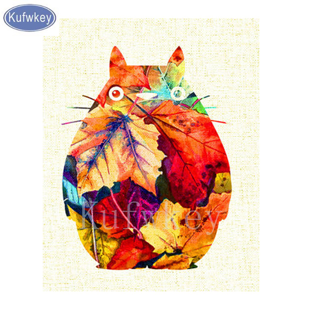 640x640 Full Square 5diy Diamond Painting Saletotoro Watercolor Cartoon - Totoro Watercolor