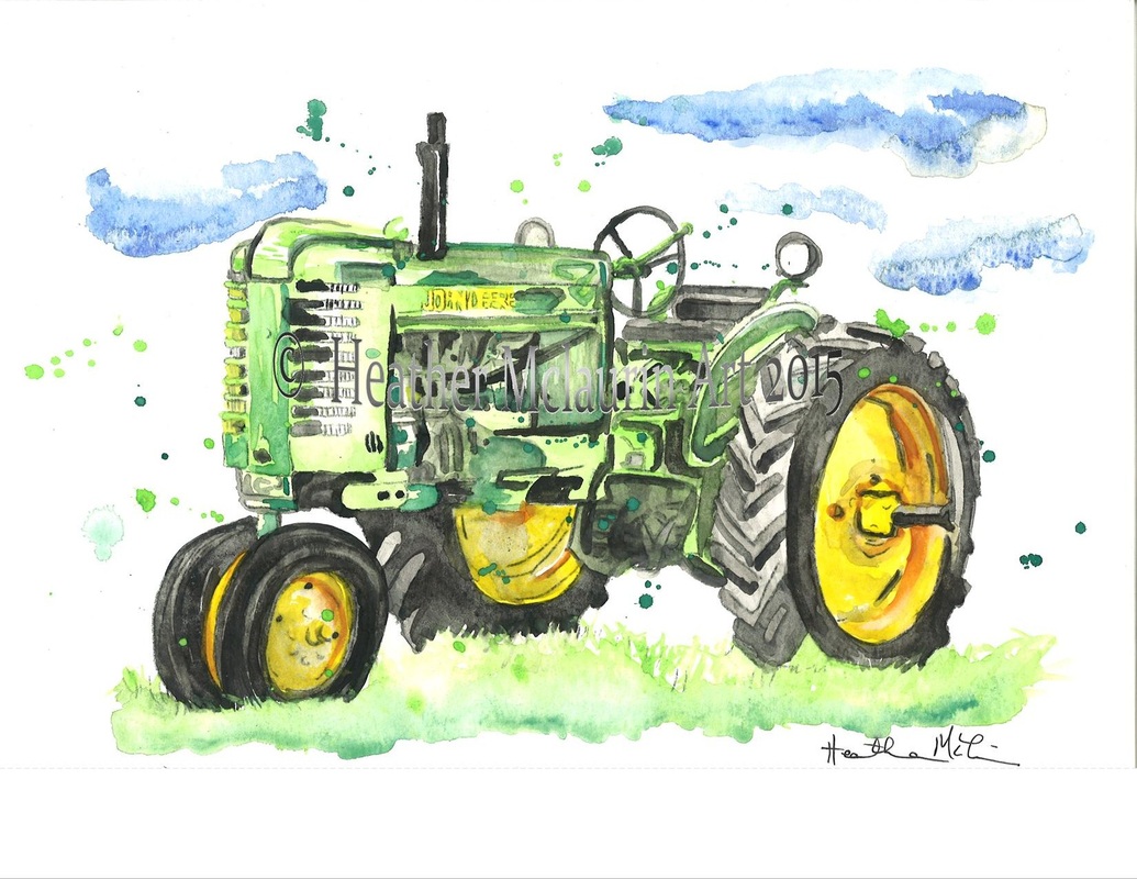 1035x800 My Most Popular Watercolor Art - Tractor Watercolor