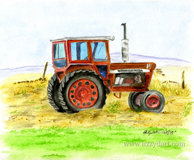 640x529 Tractor - Tractor Watercolor