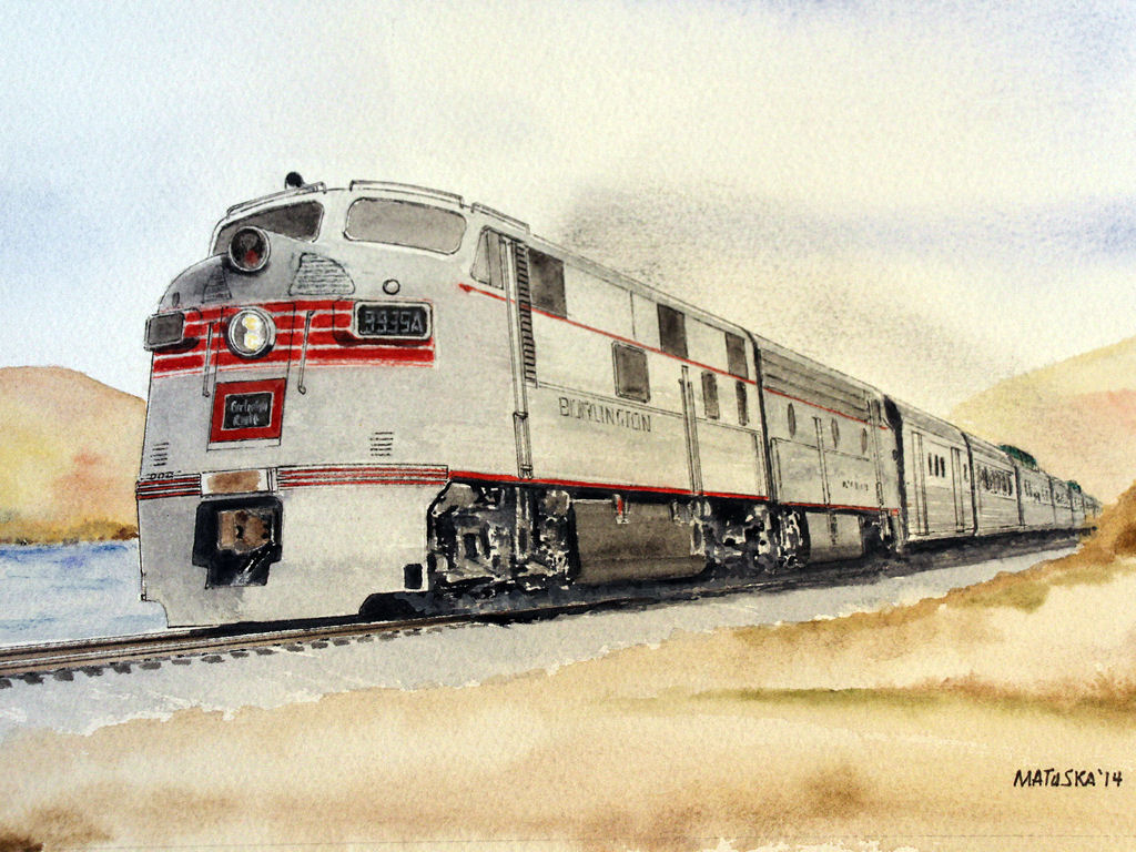1024x768 Watercolors Of The Past Guest Post By Jim Matuska - Train Watercolor