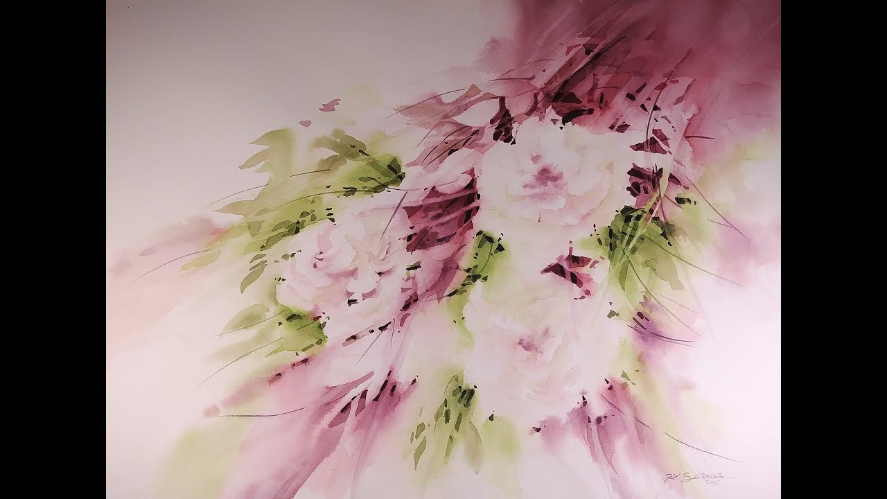 1280x720 Transparent Watercolor Negative Painting Demonstration Floral - Transparent Watercolor