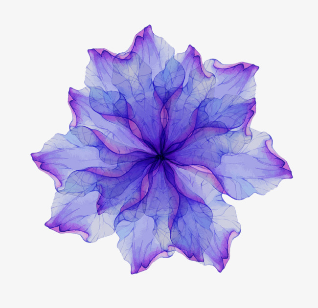 650x630 Watercolor Blue And Purple Transparent Flowers, Watercolor Clipart - Transparent Watercolor