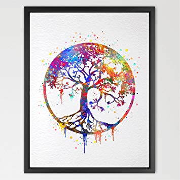 355x355 Dignovel Studios 8x10 Tree Of Life Watercolor Art - Tree Of Life Watercolor