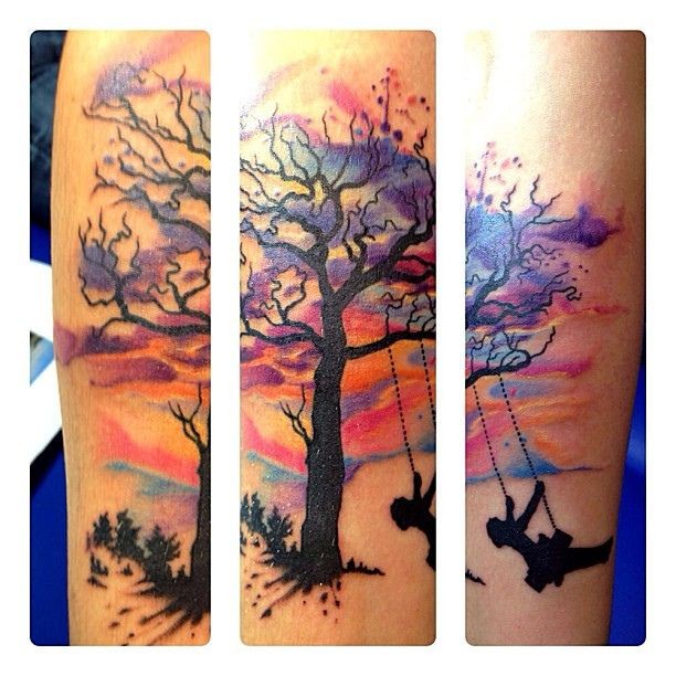 612x612 Excellent Tree Of Life Watercolor Tattoo On Arm For Girls Search - Tree Of Life Watercolor Tattoo