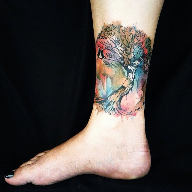640x640 Life Tree Water Color By Leito - Tree Of Life Watercolor Tattoo
