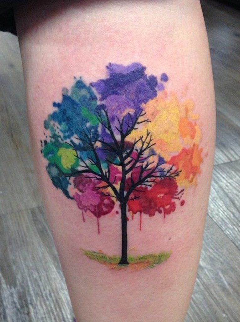 765x1024 Tree Of Life Rainbow Watercolor Tattoo Idea - Tree Of Life Watercolor Tattoo