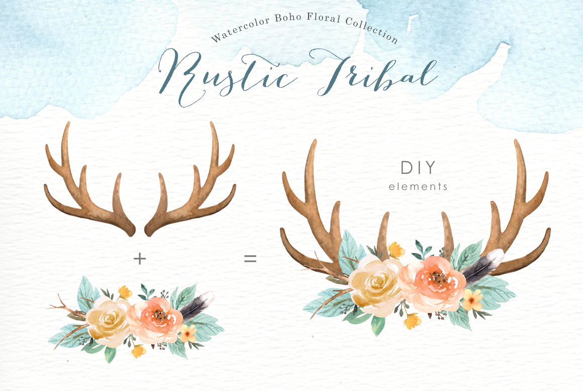 1160x778 Rustic Tribal Watercolor Clip Art By Everysunsun - Tribal Watercolor