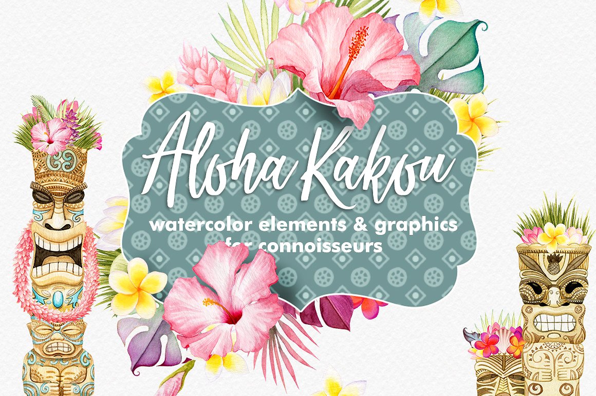 1160x772 Tribal Watercolor Flower Collection - Tribal Watercolor