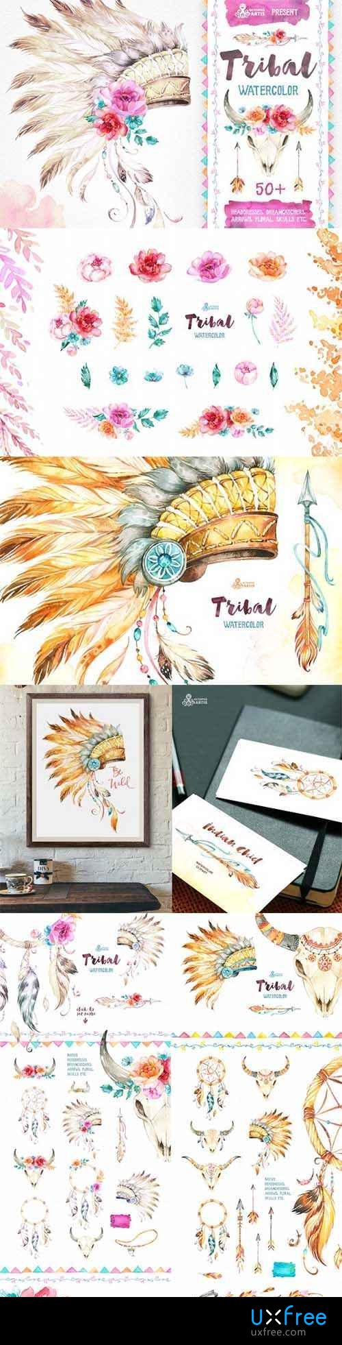 500x1962 Tribal. Watercolor Collection 723880 - Tribal Watercolor