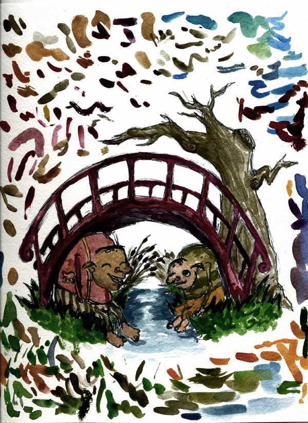 600x823 The Minted Mouse Trolls Under The Bridge In Watercolor - Trolls Watercolor