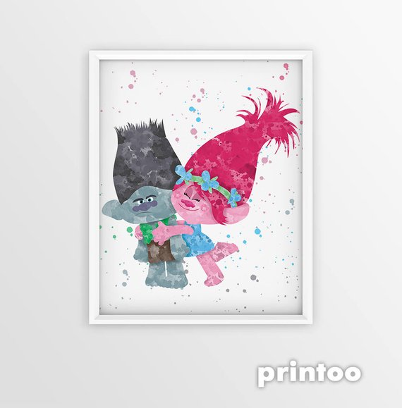 570x579 Trolls Poster Watercolor Trolls Poster Poppy Troll Branch - Trolls Watercolor